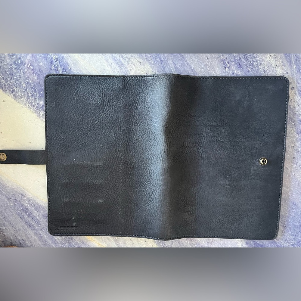 New Chic Sparrow B5 Composition TN Folio Creme Black Beauty Leather Cover - Picture 4 of 4